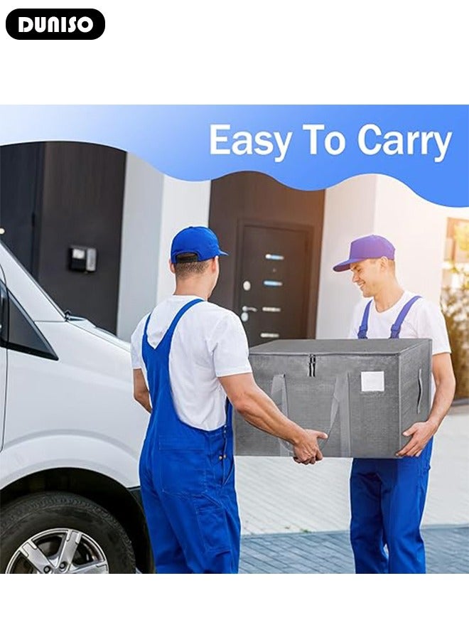 DUNISO Large Moving Bags, Heavy Duty Moving Storage Tote Bags with Tag Port, Foldable Clothes Storage Bags,UnderBed Storage Bag with Zippers and Sturdy Handles for Bedding,dormitory,Travel  - Image 5