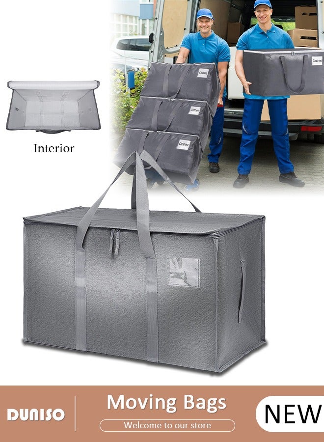 DUNISO Large Moving Bags, Heavy Duty Moving Storage Tote Bags with Tag Port, Foldable Clothes Storage Bags,UnderBed Storage Bag with Zippers and Sturdy Handles for Bedding,dormitory,Travel  - Image 1