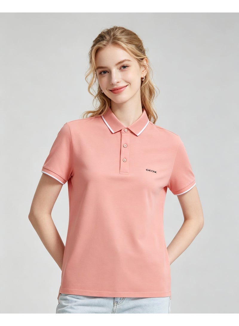 GEOX Men Short Sleeve Casual Polo Shirt Daily Holiday Wear Top Dusty Pink - Image 5
