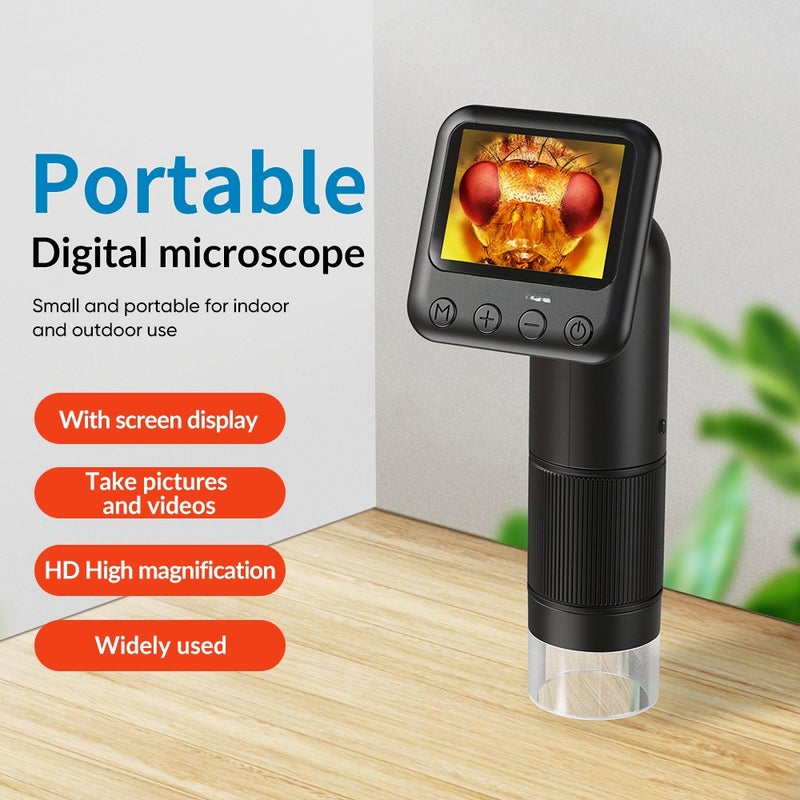 Megapixel Portable Handheld Digital Microscope 12-24X Magnification Indoor Outdoor Microscope Photo Video Taking Microscope 6 LED Lights Adjustable 75° Angle Adustable Screen Microscope for Kids - Image 4