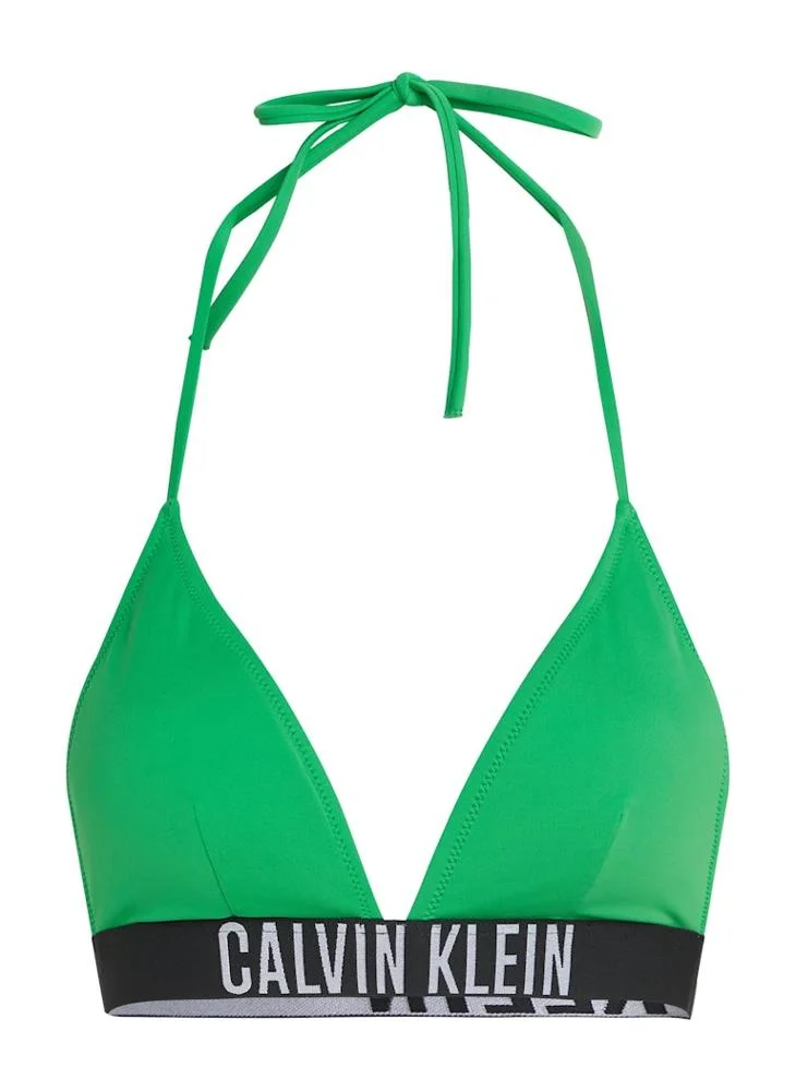 CALVIN KLEIN Logo Halter Neck Bikini Top