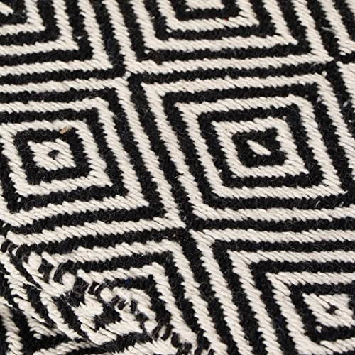 SASHAA WORLD Cotton Throw Blanket | Throw for Living Room, Sofa, Bed, Chair, Picnic & Used for Gift | Cotton Diamond Throw 130x 180 cm (Black) - Image 5