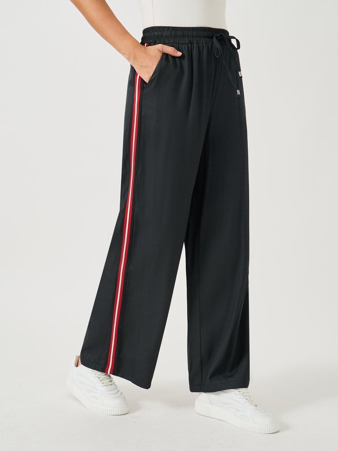 Styli Styli Side Tape Detail Chambray Wide Leg Pants  - Image 3
