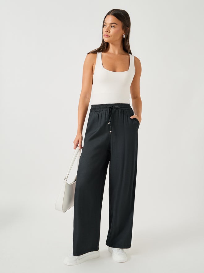 Styli Styli Side Tape Detail Chambray Wide Leg Pants  - Image 2