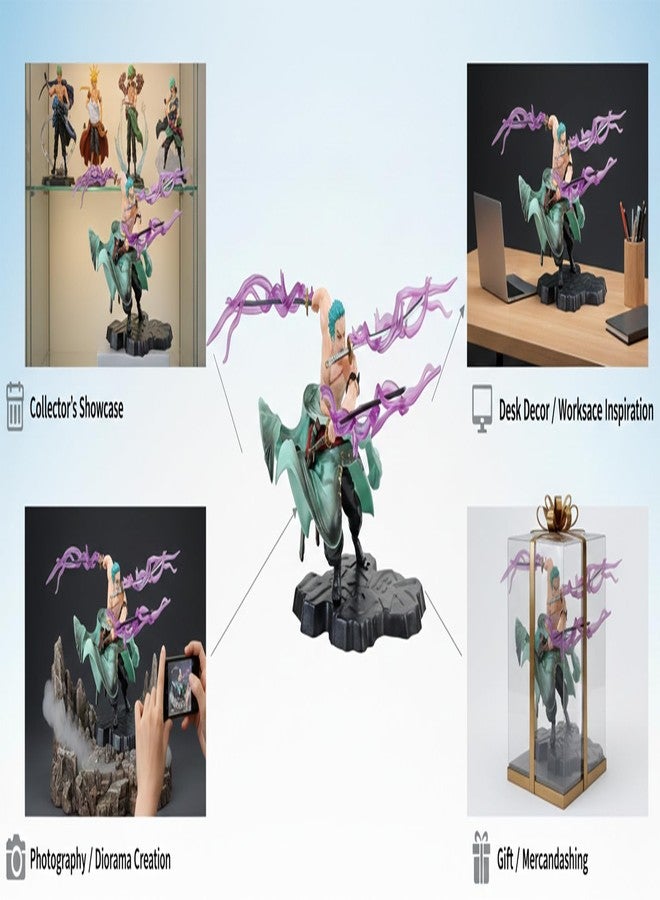 FowWelt Zoro Action Figure One Piece Roronoa Zoro Battle Mode Anime PVC Figurine Three Thousand World Sword Style Model Statue Collectible Doll for Home Desk Decor Gift (Zoro) - Image 4