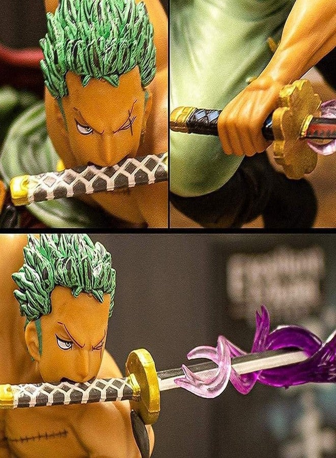 FowWelt Zoro Action Figure One Piece Roronoa Zoro Battle Mode Anime PVC Figurine Three Thousand World Sword Style Model Statue Collectible Doll for Home Desk Decor Gift (Zoro) - Image 2