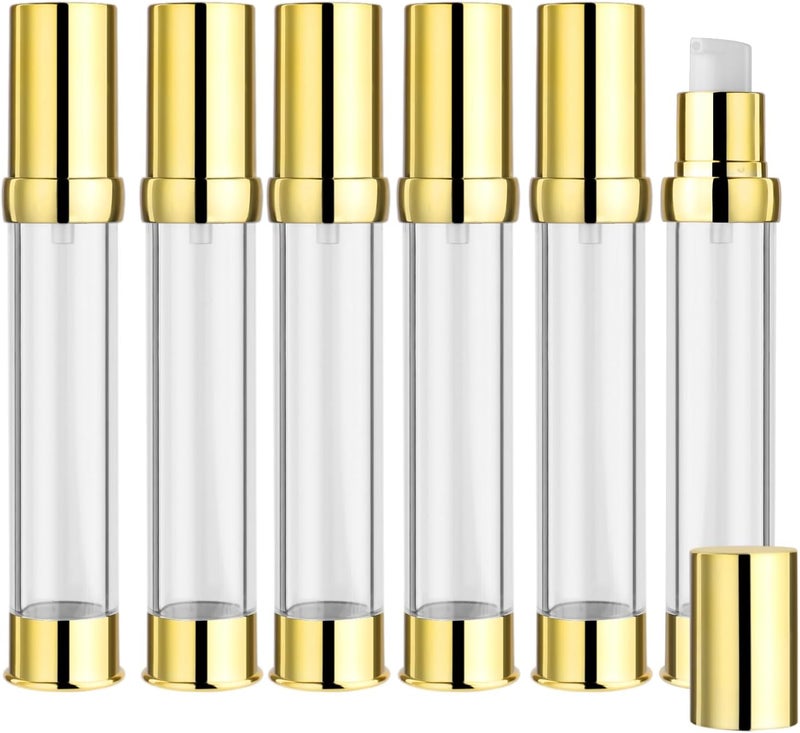 Cositina 6 Pcs 30ml/1oz Vacuum Bottle Airless Pump Dispenser Refillable Travel Size Makeup Containers for Cosmetic Lotion Cream Moisturizer Shampoo