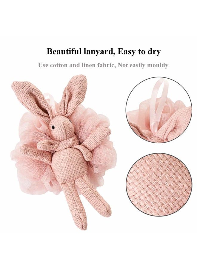 Yisella Loofah for Kids Bath Sponge for Kids Loofah Girls Cute Animal Bunny Gift Set - Pink, White, Grey - Shower Loofah for Women Yisella - Image 3