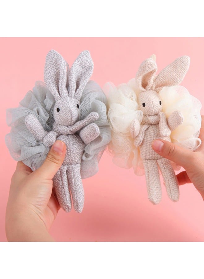 Yisella Loofah for Kids Bath Sponge for Kids Loofah Girls Cute Animal Bunny Gift Set - Pink, White, Grey - Shower Loofah for Women Yisella - Image 5