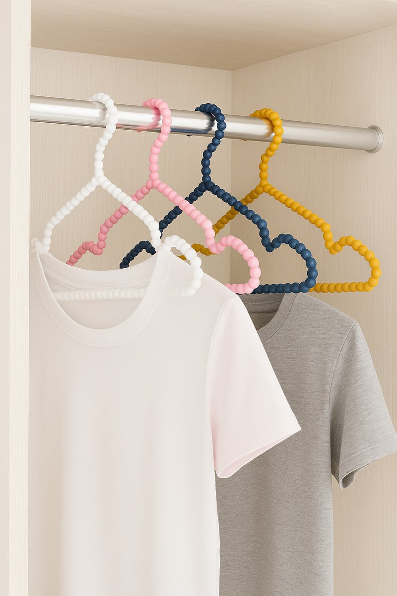 Plastic Bead Hangers Great for Underwear and Light Blouses in the Closet, 6 Pack - Multicolor - Image 3