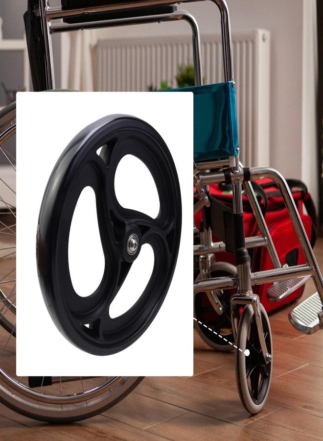 Semetall عجلات بديلة للكراسي المتحركة من Semetall، قطعتان، مقاس 10 بوصات، مانعة للانزلاق، عجلات أمامية مطاطية بديلة للكراسي المتحركة وعربات الأطفال - أسود - Image 4