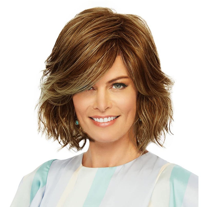 GABOR Visionary Full Volume Modern Cropped Bob Wig by Hairuwear Average Cap BrownBlonde