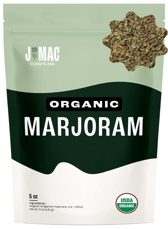 J Mac Botanicals Organic Marjoram (2 oz), dried herb, great for cooking and herbal tea - Image 1