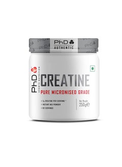 PhD Creatine Pure Micronized Grade - Increases Physical Performance, Instant Mix Powder - 83 Servings, 250g  - Image 1