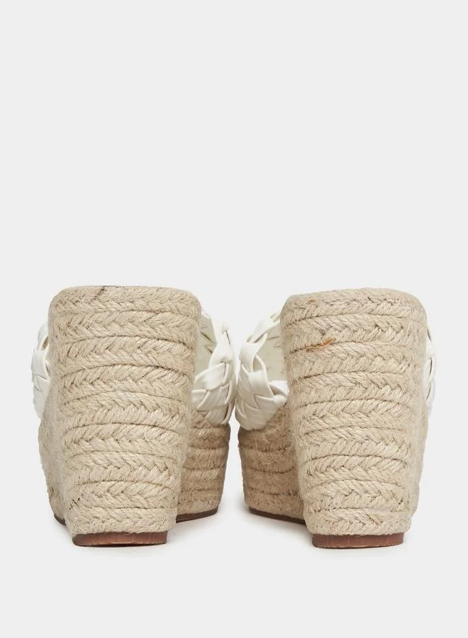 ستايلي Braided Strap Espadrille Wedge Sandals