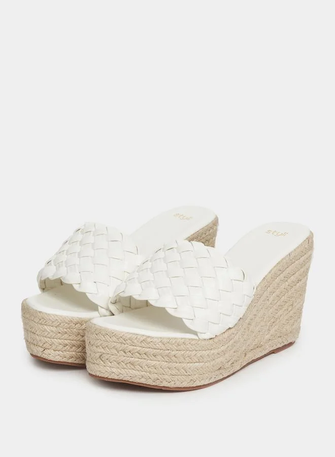 ستايلي Braided Strap Espadrille Wedge Sandals