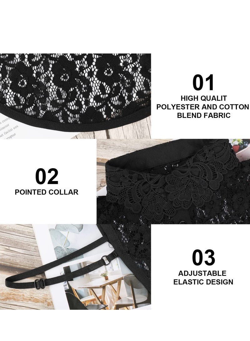 SYOSI 2 Pieces Detachable Collar Women Shirt, Lace-up Blouse Half Collar Faux Women Shirts Blouses, Fake Collar Detachable Decorative Shirt for Women - Image 3
