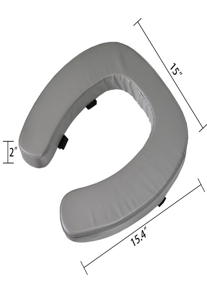 DOMSCIEN Padded Toilet Seat Cushion with 2-Inch High-Density Foam & Waterproof PU Fabric, U-Shape Padded Toilet Cushion - Secure Hook & Loop Tape, Fits Standard Toilets (Grey) - Image 2