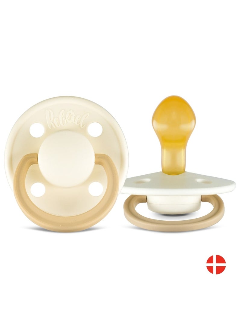 Rebael Fashion Natural Rubber Round Pacifier Size 2 - Baby 6M+ (1-pack) - Frosty Pearly Lion - Image 1
