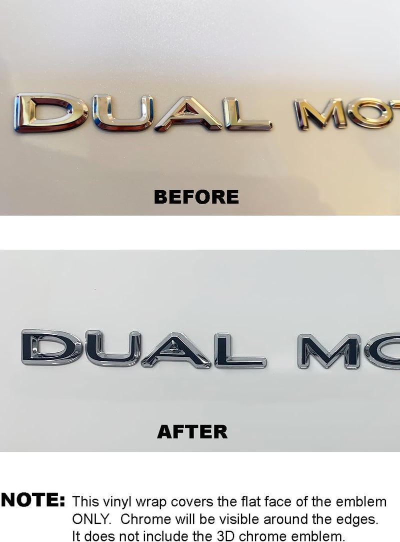 Custom Cut Graphics Dual Motor Badge Wrap for Tesla Model 3/S/X/Y, 2-pc Set (Matte Black) - Image 2