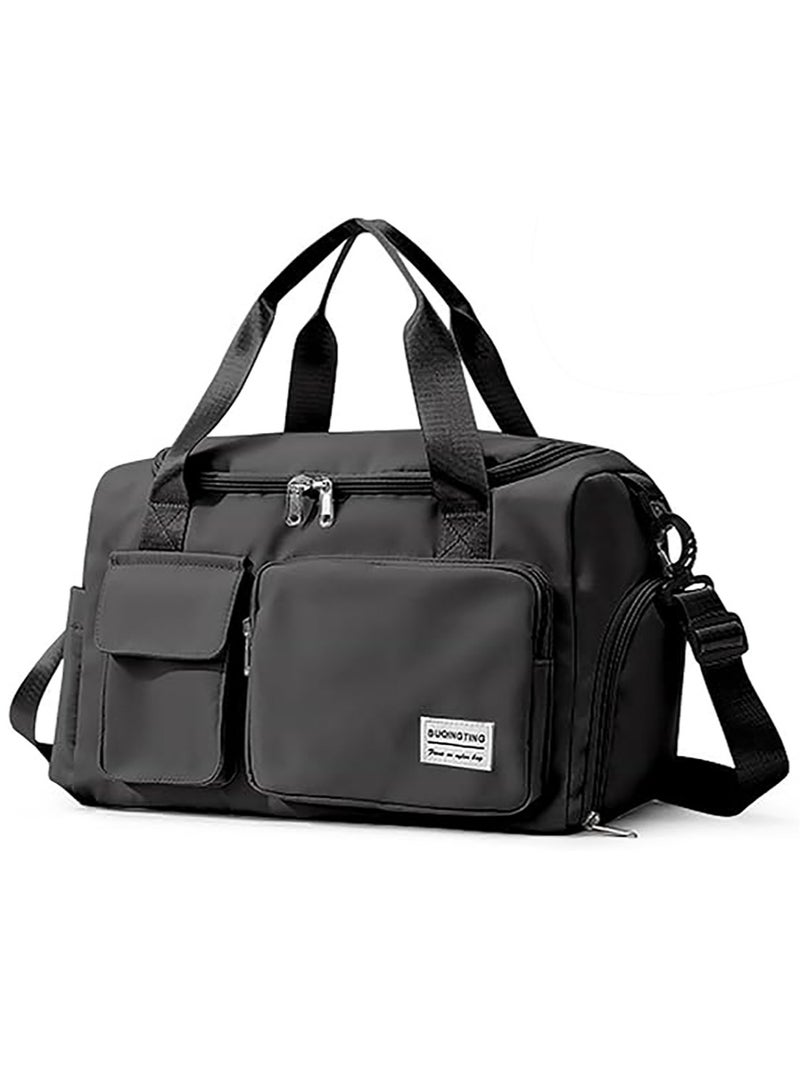 Cuken Large Capacity Travel Duffle Bag Sports Gym Bag Sports Gym Bag with Shoes Compartment & Wet Pocket Sports Gym Bag for Men & Women Multi-Occasion Application of Sports Bag (Black) - Image 5