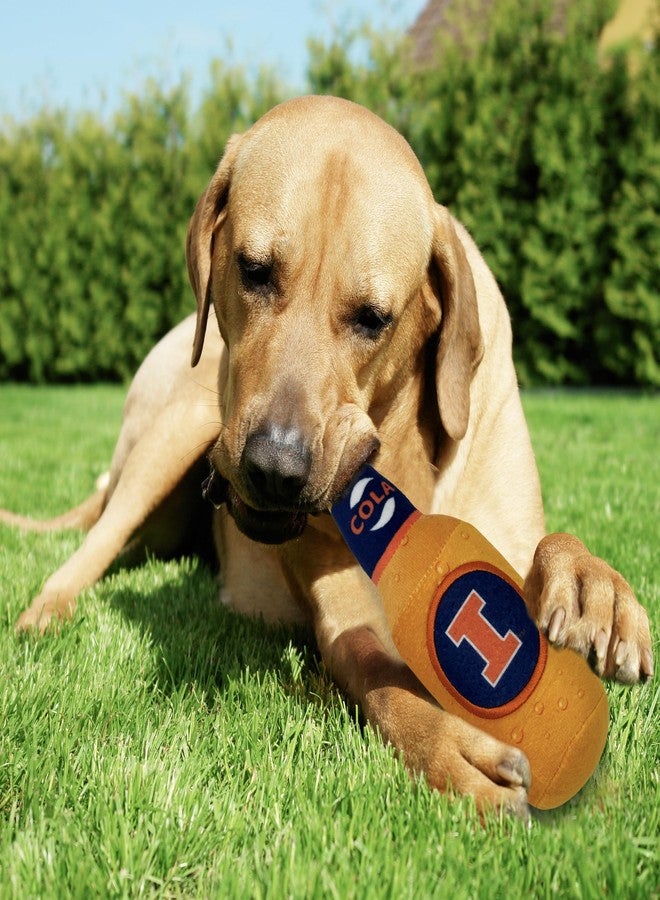 Pets First NCAA ILLINOIS FIGHTING ILLINI BEER BOTTLE PLUSH DOG & CAT SQUEAK TOY- Cutest STADIUM SODA BOTTLE SNACK Plush Toy for DOGS & CATS with INNER SQUEAKER & Beautiful Football/Basketball Team Name/Logo - Image 2