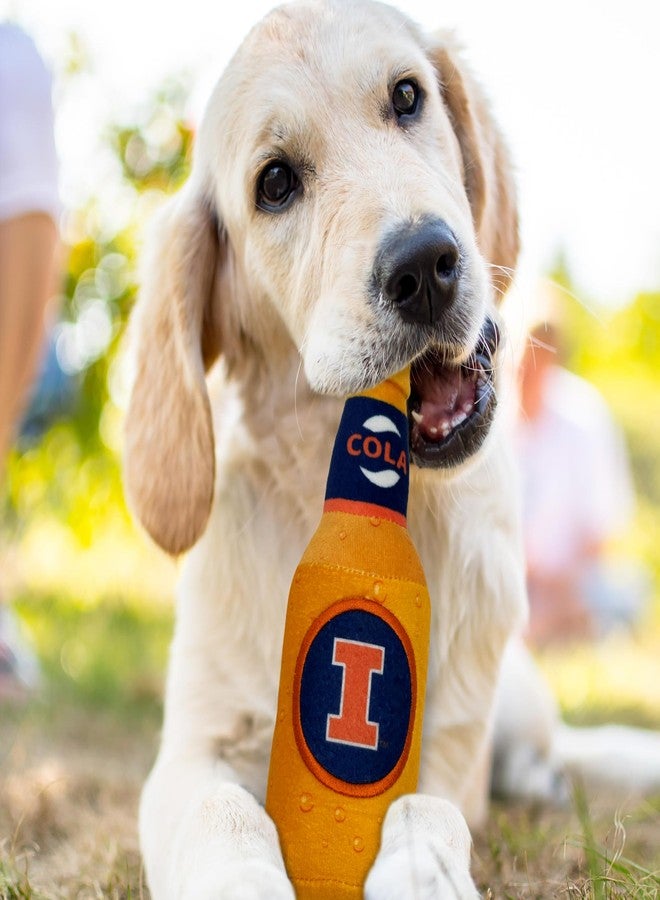 Pets First NCAA ILLINOIS FIGHTING ILLINI BEER BOTTLE PLUSH DOG & CAT SQUEAK TOY- Cutest STADIUM SODA BOTTLE SNACK Plush Toy for DOGS & CATS with INNER SQUEAKER & Beautiful Football/Basketball Team Name/Logo - Image 4