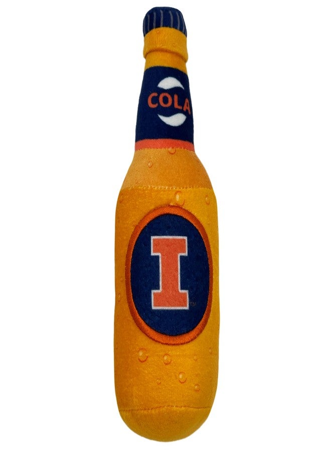 Pets First NCAA ILLINOIS FIGHTING ILLINI BEER BOTTLE PLUSH DOG & CAT SQUEAK TOY- Cutest STADIUM SODA BOTTLE SNACK Plush Toy for DOGS & CATS with INNER SQUEAKER & Beautiful Football/Basketball Team Name/Logo - Image 1