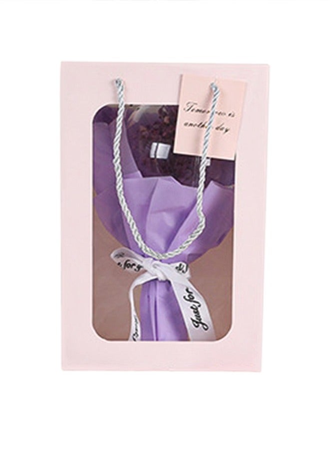 Generic Large Gift Bag Set - Pack of 5 Gift Bags,for Shopping, Parties, Wedding, Baby Shower, Craft 35 x25 x 15cm (Pink/Clear)  - Image 3