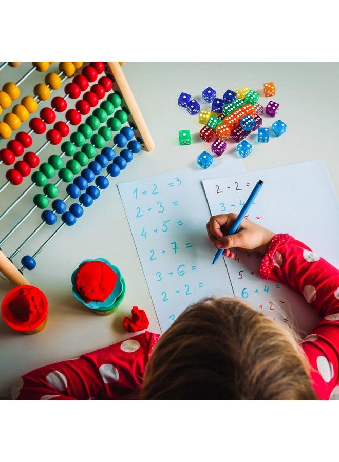 GWHOLE 40 Pieces 6Sided Game Dice Set 8 Translucent Colors Dice For Board Games And Teaching Math - Image 5