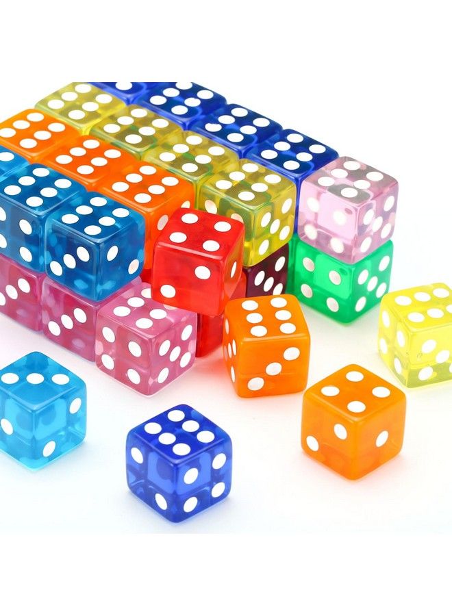 GWHOLE 40 Pieces 6Sided Game Dice Set 8 Translucent Colors Dice For Board Games And Teaching Math - Image 4