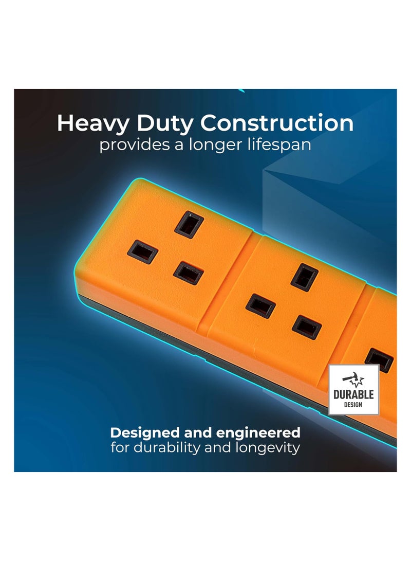 ماستربلاج كابل تمديد ماستر بلاج بيرما بلاج بأربعة مقابس مع مؤشر طاقة بطول 5 أمتار برتقالي - Image 5