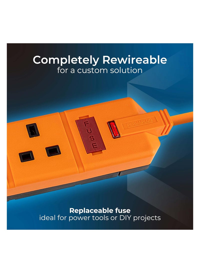 ماستربلاج كابل تمديد ماستر بلاج بيرما بلاج بأربعة مقابس مع مؤشر طاقة بطول 5 أمتار برتقالي - Image 2