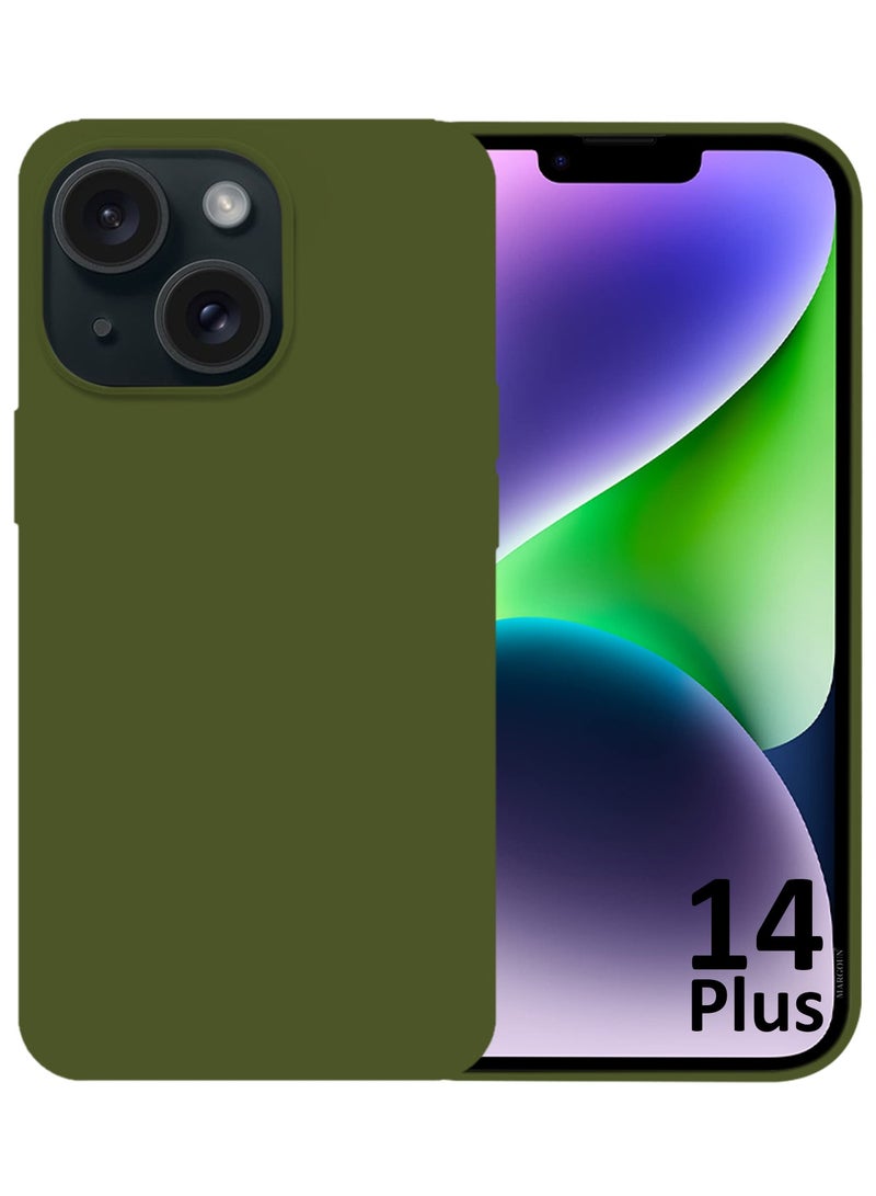 CATANES Silicone Case Cover for Apple iPhone 14 Plus, Slim Protective Cover with Microfiber Lining, Drop Protection - Cactus Green - Image 2