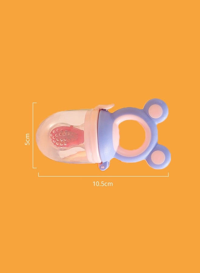 آيسيورا 1 قطعة / 3  قطعة لهاية تغذية طعام الأطفال، أداة تغذية فواكه الأطفال، لهاية وعضاضة سيليكون 2 في 1، ألعاب تسنين للرضع، لعبة تدليك لتدليك التسنين، لعبة تخفيف التسنين للأطفال خالية من مادة BPA - Image 2