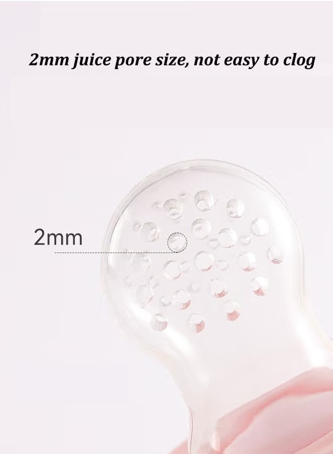 آيسيورا 1 قطعة / 3  قطعة لهاية تغذية طعام الأطفال، أداة تغذية فواكه الأطفال، لهاية وعضاضة سيليكون 2 في 1، ألعاب تسنين للرضع، لعبة تدليك لتدليك التسنين، لعبة تخفيف التسنين للأطفال خالية من مادة BPA - Image 5