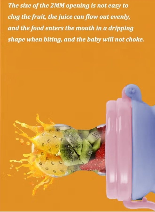 آيسيورا 1 قطعة / 3  قطعة لهاية تغذية طعام الأطفال، أداة تغذية فواكه الأطفال، لهاية وعضاضة سيليكون 2 في 1، ألعاب تسنين للرضع، لعبة تدليك لتدليك التسنين، لعبة تخفيف التسنين للأطفال خالية من مادة BPA - Image 4