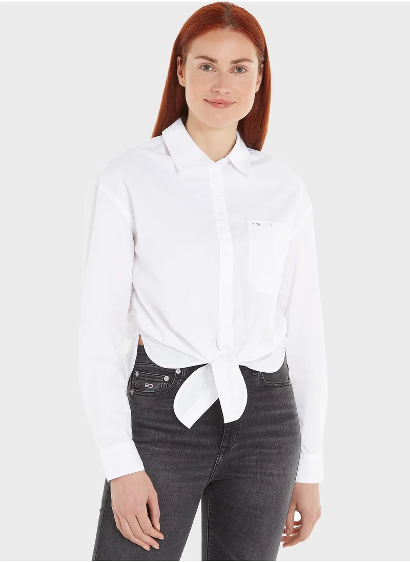 TOMMY JEANS Button Down Knot Detail Shirt