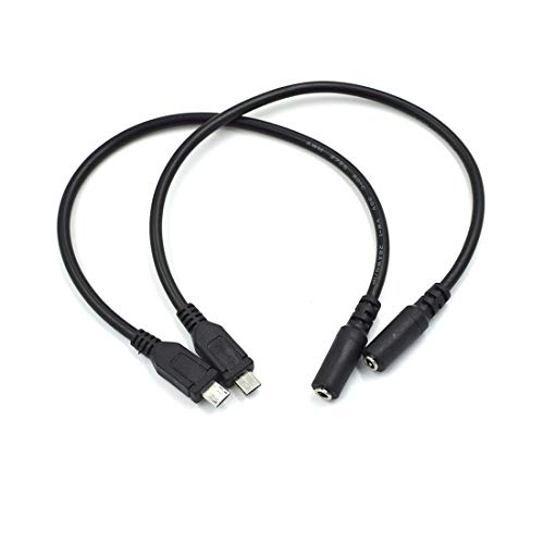Hxchen 2Pcs Micro 5Pin Male to 3.5mm Female AUX Audio Cable Cord for Headset Adapter Active Clip Mic Microphone (Micro 5P Male to 3.5mm Female) - Image 1