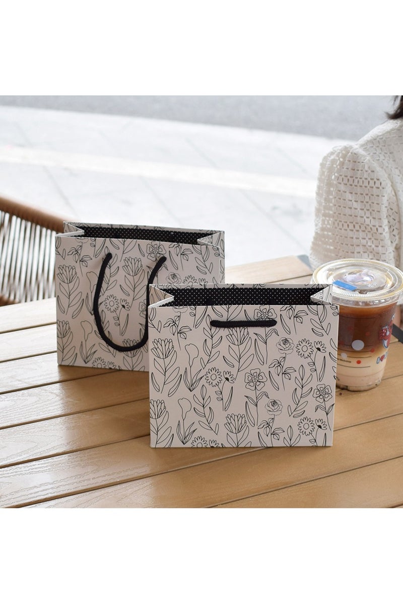 PEI  AN Minimalist White Gift Bags with Floral Line Art – Premium 250GSM Cardstock Wedding  Birthday Favor Bags (15x7x18cm) – Elegant, Eco-Friendly . - Image 3