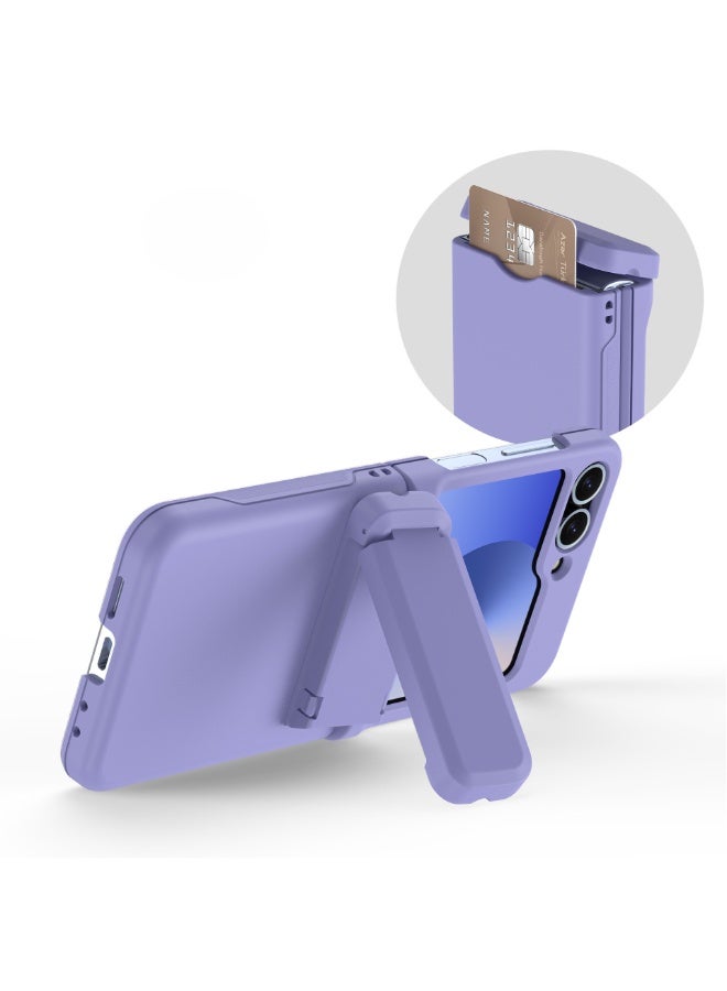 for Samsung Galaxy Z Flip 6 Case with Hinge Protection Shockproof with Credit Card Holder ID Card Protective Cover Z Flip  6 Phone Case for Galaxy Z Flip 6 5G - Image 2