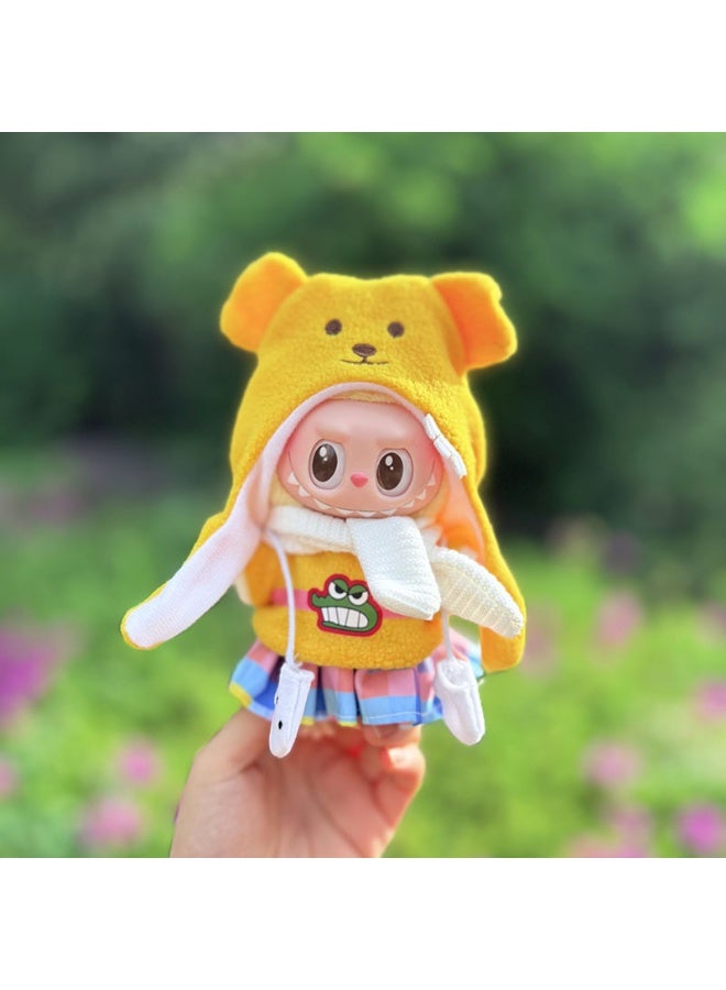 LABUBU 17cm LabuBu Plush Toy Outfit Keychain - Simple Sakura Set (Outfit Only)(Clothing only) 
