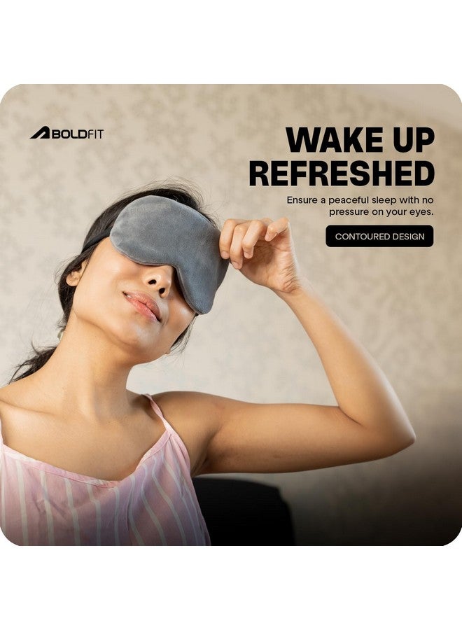 Boldfit Silk Eye Mask For Sleeping With Adjustable Strap Super Soft Sleeping Mask Blind Fold For Comfortable Sleep Travelling Sleep Mask Pad For Girls Sleeping Eye Mask Blind Folds For Sleeping -Grey - Image 5