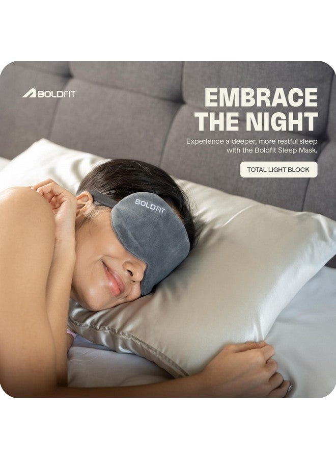 Boldfit Silk Eye Mask For Sleeping With Adjustable Strap Super Soft Sleeping Mask Blind Fold For Comfortable Sleep Travelling Sleep Mask Pad For Girls Sleeping Eye Mask Blind Folds For Sleeping -Grey - Image 3