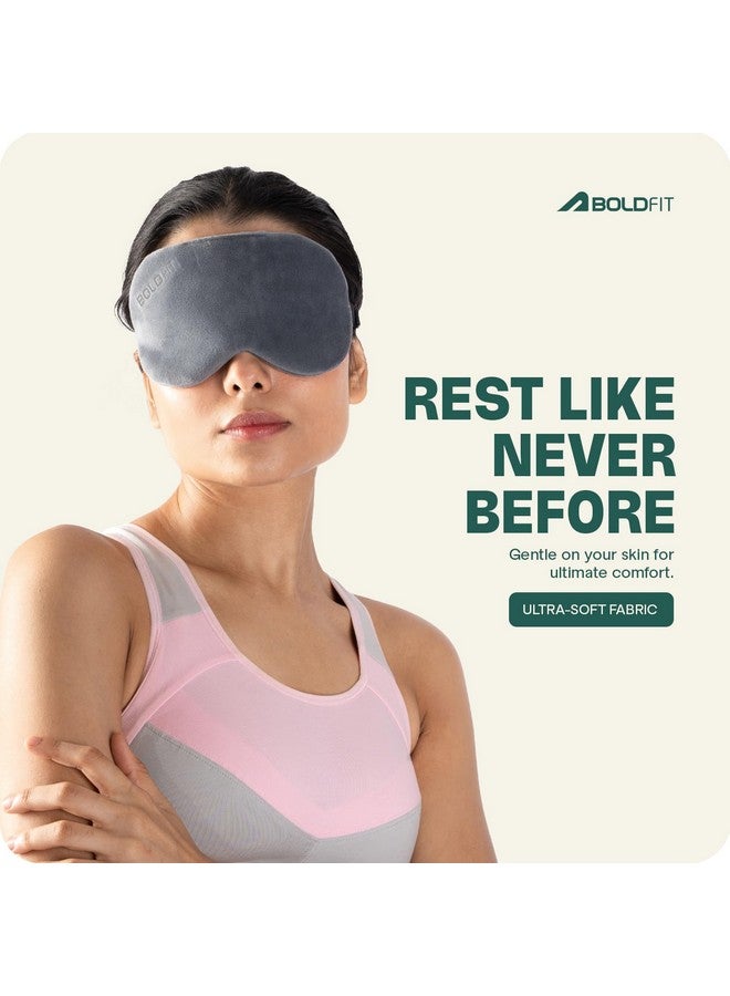 Boldfit Silk Eye Mask For Sleeping With Adjustable Strap Super Soft Sleeping Mask Blind Fold For Comfortable Sleep Travelling Sleep Mask Pad For Girls Sleeping Eye Mask Blind Folds For Sleeping -Grey - Image 2