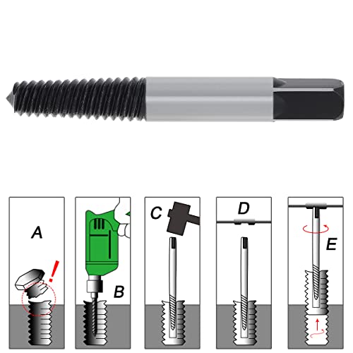 OriGlam 5PCS Screw Extractor Easy Out Set Drill Bits, Guide Broken Damaged Bolt Remover Tools Kit Set 3-9mm - Image 3