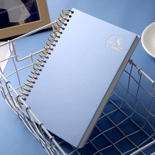Yoment Small Spiral Notebook,300 Pages Hardcover Spiral Notebooks,5.5”x 7.5”College Ruled Notebook,A5 Spiral Bound Journal,Hard Cover Notebooks for Work Writing School,A5 Blue - Image 3