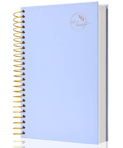 Yoment Small Spiral Notebook,300 Pages Hardcover Spiral Notebooks,5.5”x 7.5”College Ruled Notebook,A5 Spiral Bound Journal,Hard Cover Notebooks for Work Writing School,A5 Blue - Image 1