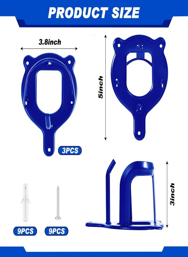 Dunzy 3 Counts Horse Bridle Rack Bracket Bridle Hooks Tack Storage Halter Hanger Metal Holder with Tubes and Screw for Horse Barn Supplies (Sapphire Blue) - Image 2