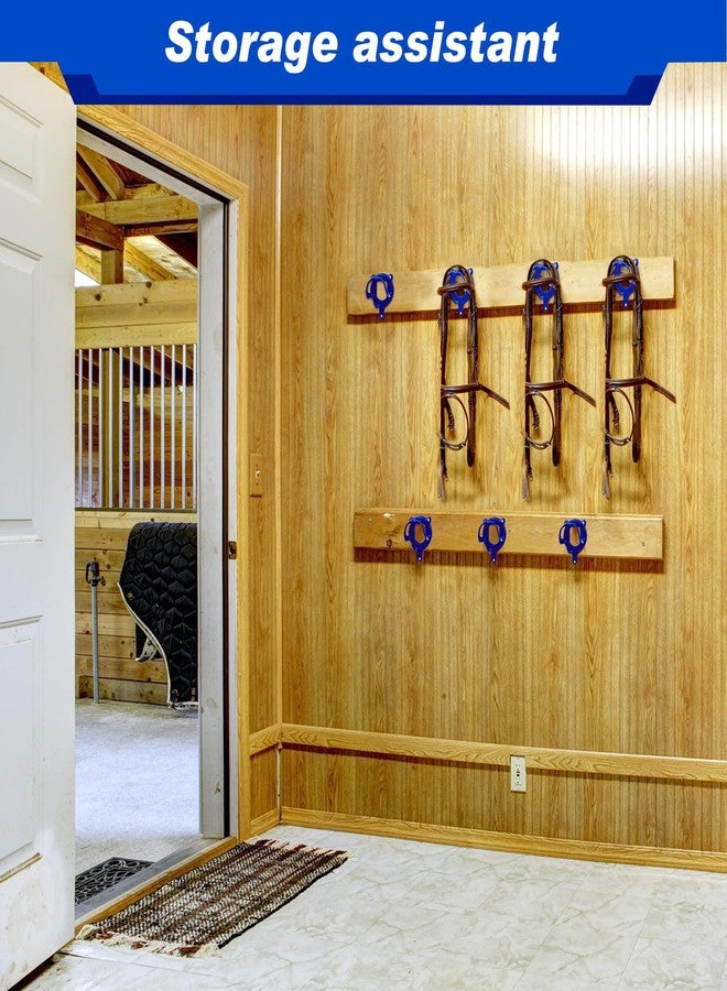 Dunzy 3 Counts Horse Bridle Rack Bracket Bridle Hooks Tack Storage Halter Hanger Metal Holder with Tubes and Screw for Horse Barn Supplies (Sapphire Blue) - Image 5